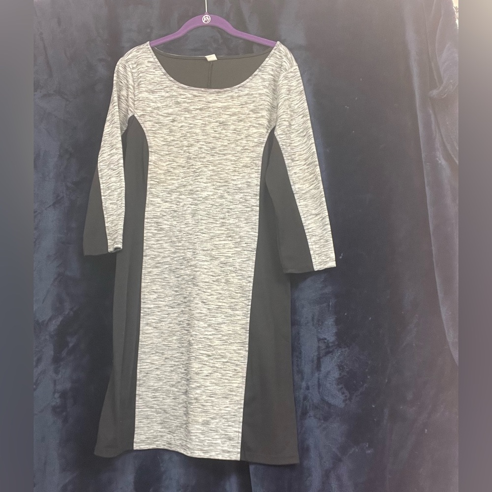 Heather Gray and Black Pencil Dress